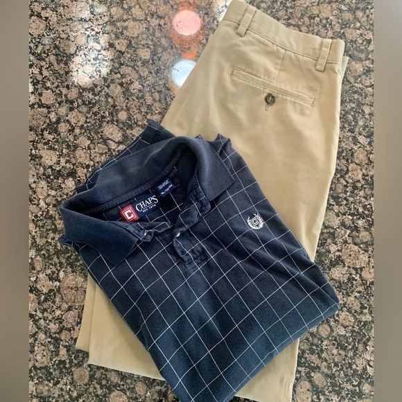 CHAPS Men’s Polo black/white size XL - Picture 4 of 13